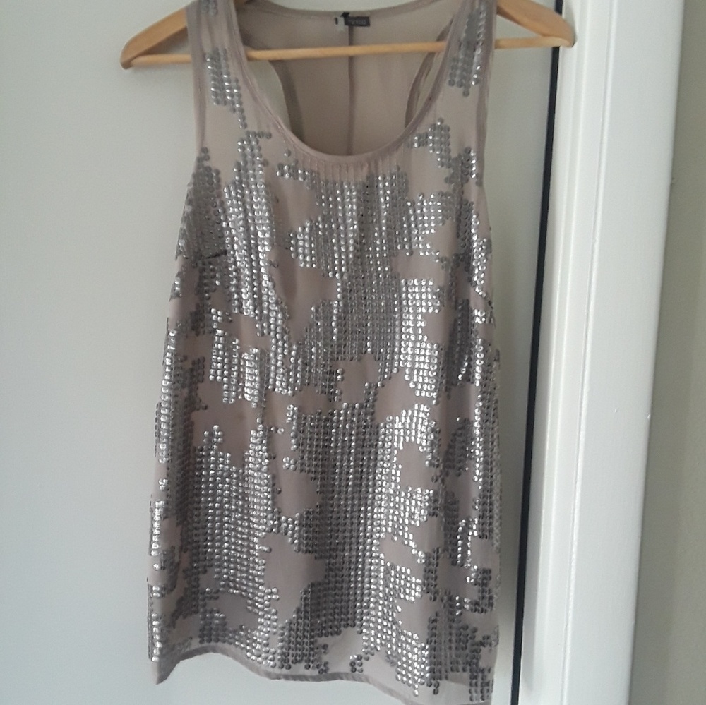 Sheer tank with sequins